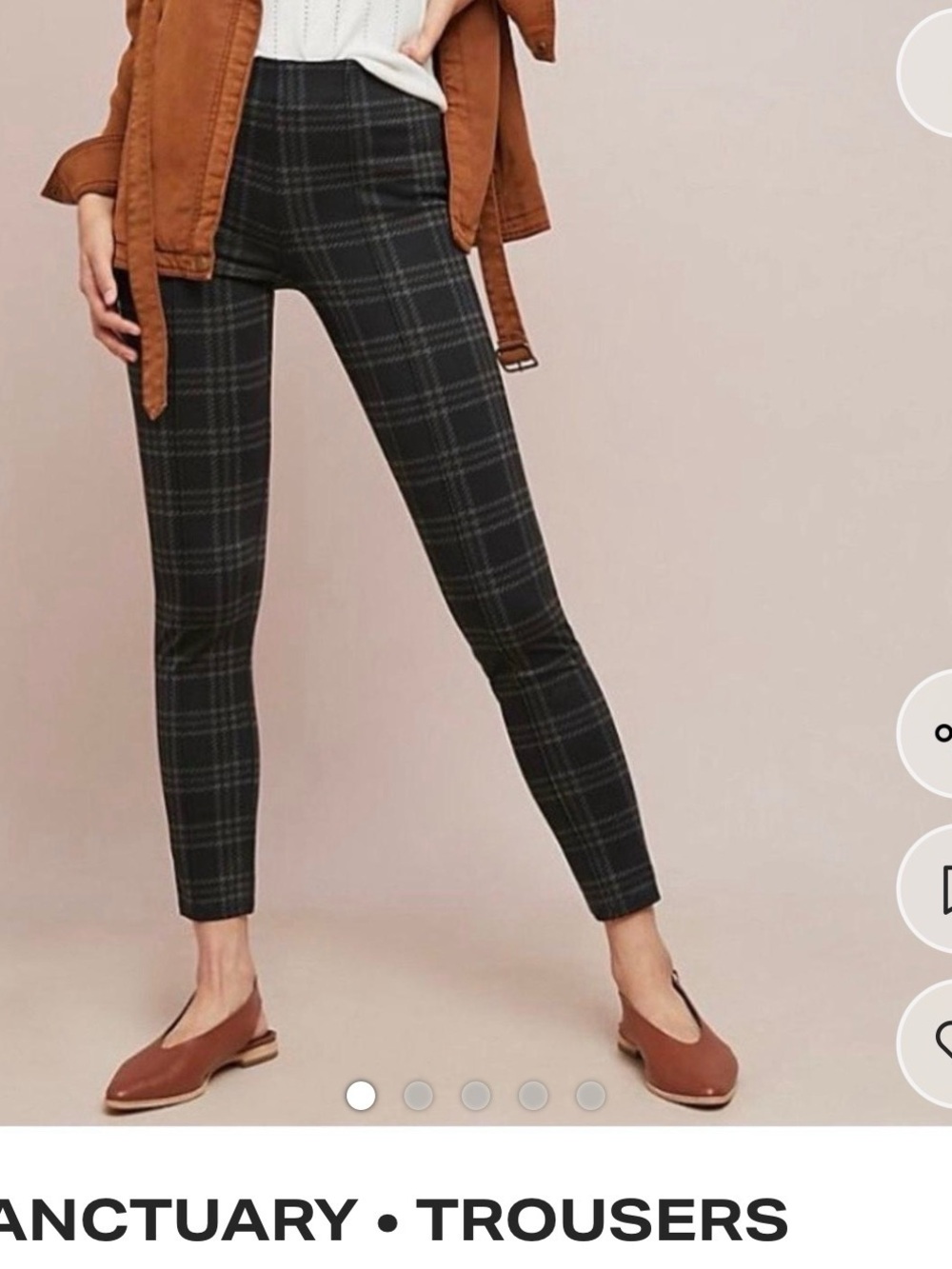 Sanctuary Black Plaid Slim Cropped Pants
